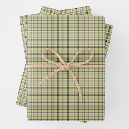 Lime Green Plaid Classic Pattern Retro Inpakpapier Vel (In situ)