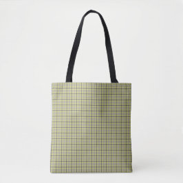 Lime Green Plaid Classic Pattern Retro Tote Bag