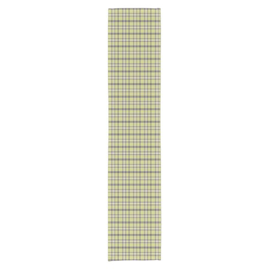Lime Green Plaid Classic Pattern Table Runner Korte Tafelloper (Voorkant)