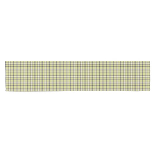 Lime Green Plaid Classic Pattern Table Runner Korte Tafelloper (Horizontaal)