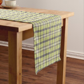 Lime Green Plaid Classic Pattern Table Runner Korte Tafelloper (Voorbeeld)