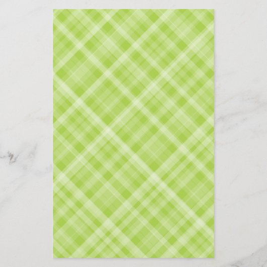 Lime Green Plaid Gelijnd Briefpapier Stationery (Achterkant)