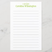 Lime Green Plaid Gelijnd Briefpapier Stationery (Voorkant)