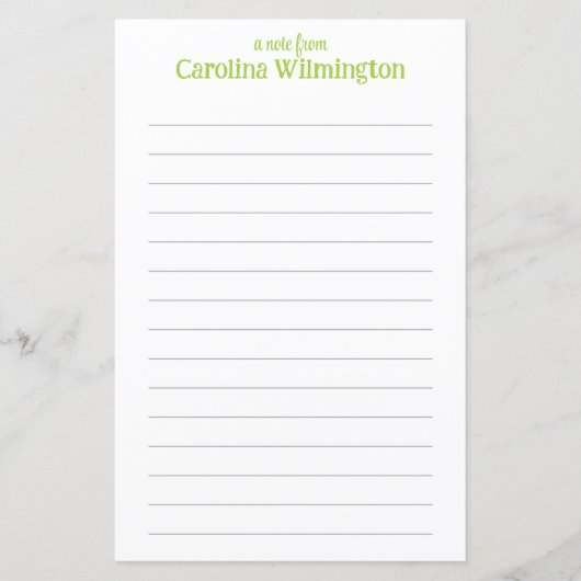 Lime Green Plaid Gelijnd Briefpapier Stationery (Voorkant)
