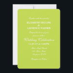 Lime Green Plain Eenvoudige Huwelijksuitnodiging Kaart<br><div class="desc">Producten die u kunt aanpassen met uw afbeeldingen of tekst.</div>