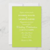 Lime Green Plain Simple Wedding Invitation Kaart (Voorkant)