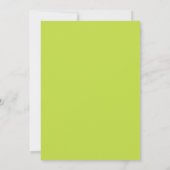 Lime Green Plain Simple Wedding Invitation Kaart (Achterkant)