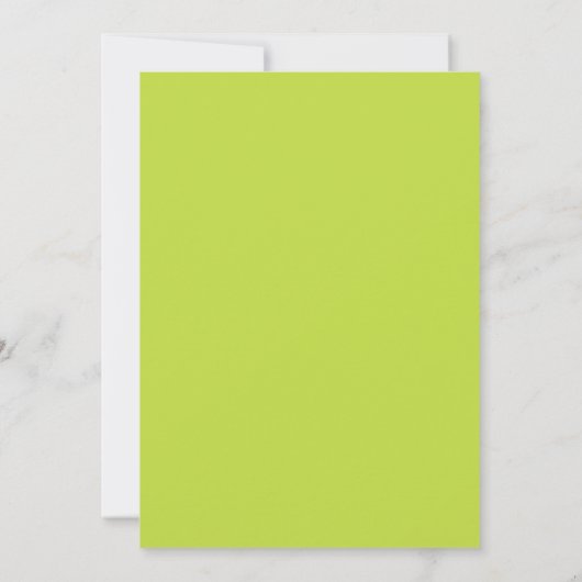 Lime Green Plain Simple Wedding Invitation Kaart (Achterkant)