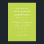 Lime Green Plain Simple Wedding Invitation Kaart<br><div class="desc">Producten die u kunt aanpassen met uw afbeeldingen of tekst.</div>