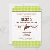 LIme Green Play Cowboy Rodeo Birthday Uitnodiging (Voorkant)