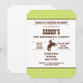 LIme Green Play Cowboy Rodeo Birthday Uitnodiging (Voorkant / Achterkant)