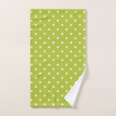 Lime Green Polka Dot Bad Handdoek (Handdoek)