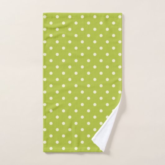 Lime Green Polka Dot Bad Handdoek (Handdoek)