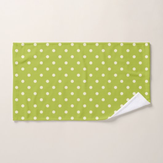 Lime Green Polka Dot Bad Handdoek (Handdoek)