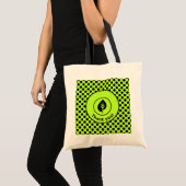 Lime Green Polka Dot Custom Logo & Company Name Tote Bag (Voorkant (product))