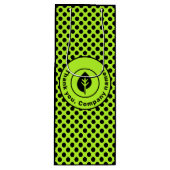 Lime Green Polka Dot Custom Logo & Company Name Wijn Cadeautas (Voorkant)
