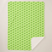 Lime Green Polka Dot Fractal Sherpa Deken (Voorkant)