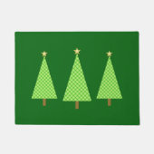 Lime Green Polka Dot Modern kerstbomen Deurmat (Voorkant)