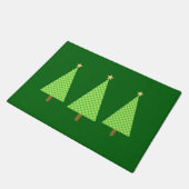 Lime Green Polka Dot Modern kerstbomen Deurmat (Schuin)