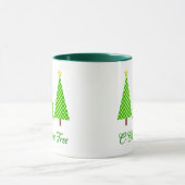 Lime Green Polka Dot Modern kerstbomen Mok (Midden)