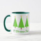 Lime Green Polka Dot Modern kerstbomen Mok (Links)
