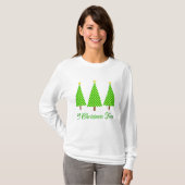 Lime Green Polka Dot Modern kerstbomen T-shirt (Voorkant volledig)