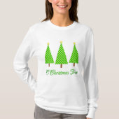 Lime Green Polka Dot Modern kerstbomen T-shirt (Voorkant)