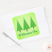 Lime Green Polka Dot Modern kerstbomen Vierkante Sticker (Envelop)