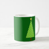 Lime Green Polka Dot Modern kerstboom Koffiemok (Voorkant rechts)