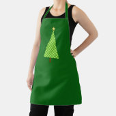 Lime Green Polka Dot Modern kerstboom Schort (Insitu)