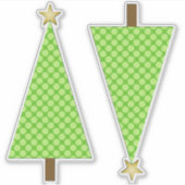 Lime Green Polka Dot Modern kerstboom Sticker (Voorkant)