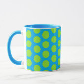 Lime Green Polka Dot op Aqua Mok Cup (Links)