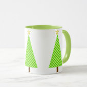 Lime Green Polka Dot Retro Moderne kerstboom Mok (Voorkant rechts)
