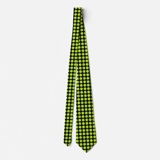 Lime Green Polka Dots Black Stropdas (Achterkant)