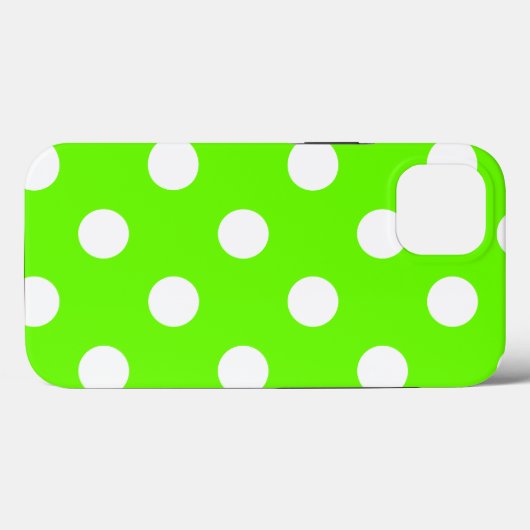 Lime green polka dots Case-Mate iPhone case (Achterkant (horizontaal))