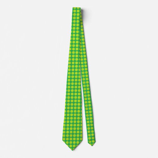 Lime Green Polka Dots Green Stropdas (Voorkant)