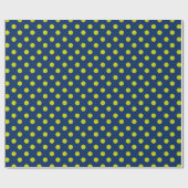 Lime Green Polka Dots op Navy Blue Cadeaupapier (Vlak)