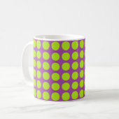 Lime Green Polka Dots Paars Koffiemok (Voorkant links)