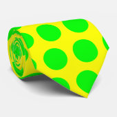 Lime Green Polka Dots Stropdas (Opgerold)