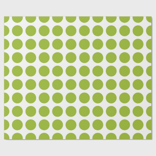 Lime Green Polka Dots Wrapping Paper Cadeaupapier (Vlak)