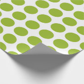 Lime Green Polka Dots Wrapping Paper Cadeaupapier (Hoek)