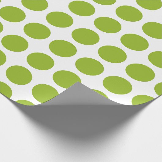 Lime Green Polka Dots Wrapping Paper Cadeaupapier (Hoek)