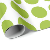 Lime Green Polka Dots Wrapping Paper Cadeaupapier (Rol Hoek)