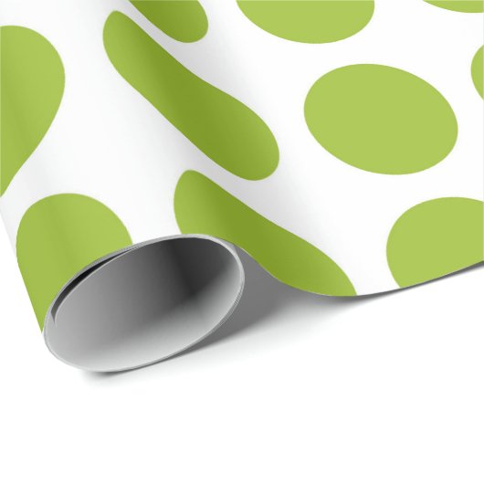 Lime Green Polka Dots Wrapping Paper Cadeaupapier (Rol Hoek)