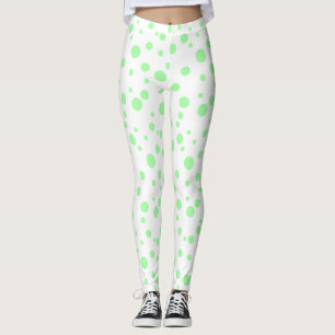 Lime Green Polka Gedotteerde Leggings