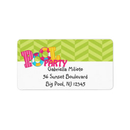 Lime Green Pool Party-label voor verzending Etiket