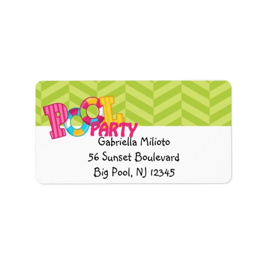 Lime Green Pool Party-label voor verzending Etiket (Voorkant)