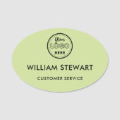 Lime Green Professioneel Logo Ovaal Medewerker Per Naamplaatje (Voorkant)