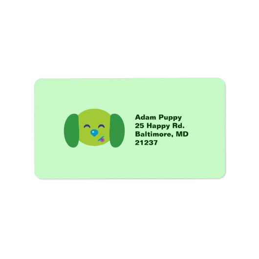 Lime Green Puppy Etiket (Voorkant)