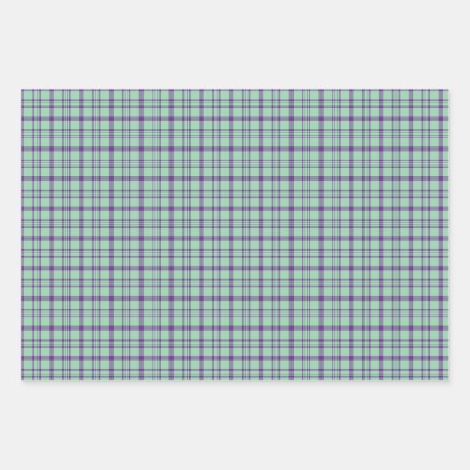 Lime Green Purple Plaid Classic Pattern Inpakpapier Vel (Voorkant 2)